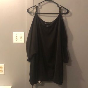 Lane Bryant black cold shoulder blouse